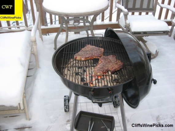 Grilling in the snow